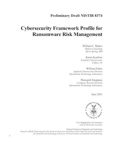 Cybersecurity Framework Profile for Ransomware Risk Management